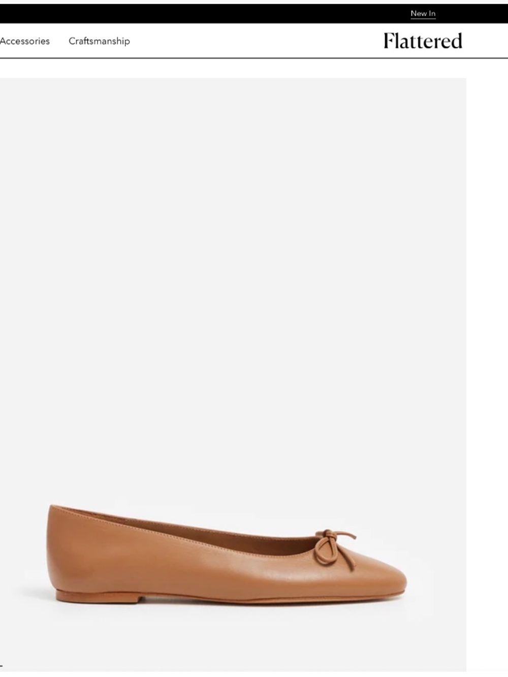 Flattered Tan Leather Ballet Flats with Bow